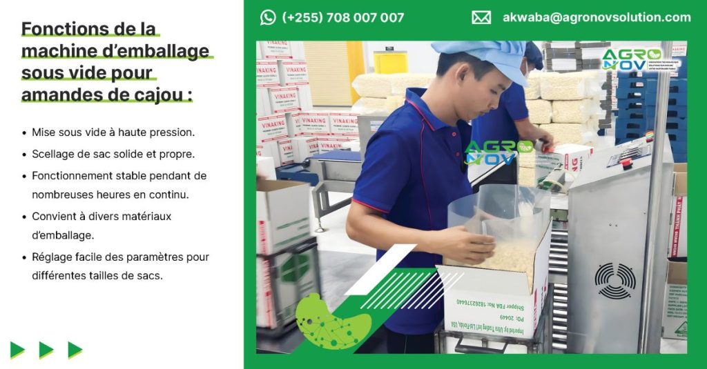 Fonctions de la machine d’emballage sous vide pour amandes de cajou