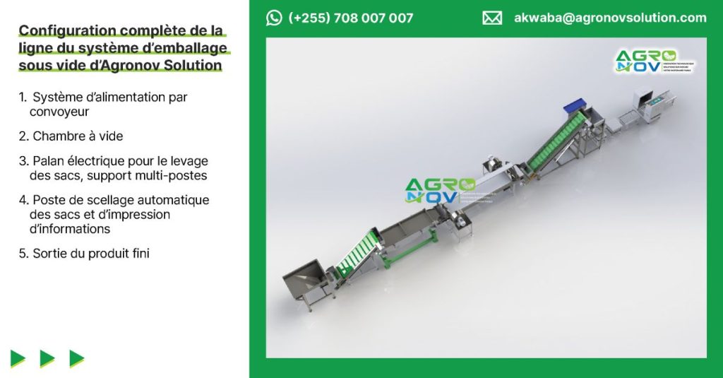 Configuration complète de la ligne du système d’emballage sous vide d’Agronov Solution
